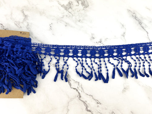 Blue Cotton Lace Fringe Trim 4 yards NLT00495